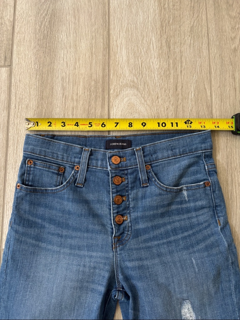 J. Crew Blue Denim Jeans With Pockets & Raw Hem Size 26 - Picture 5 of 12